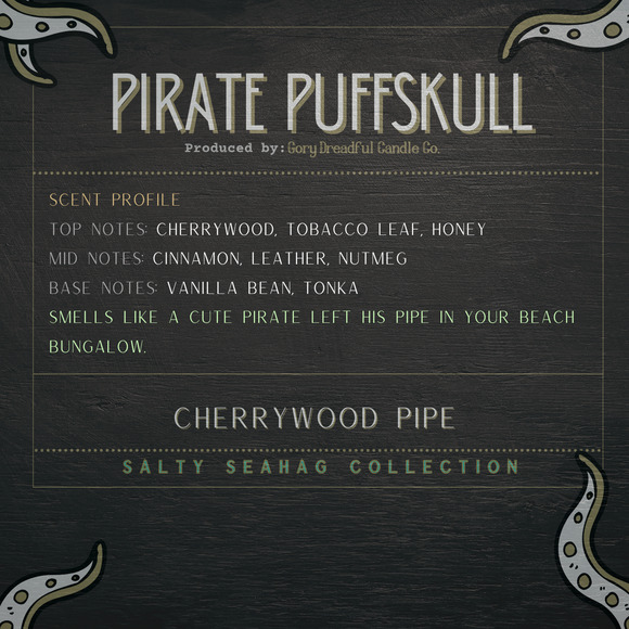 Pirate Puffskull Wax Melt Chunkies - Weathered Pipe Scent - Picture 2 of 6